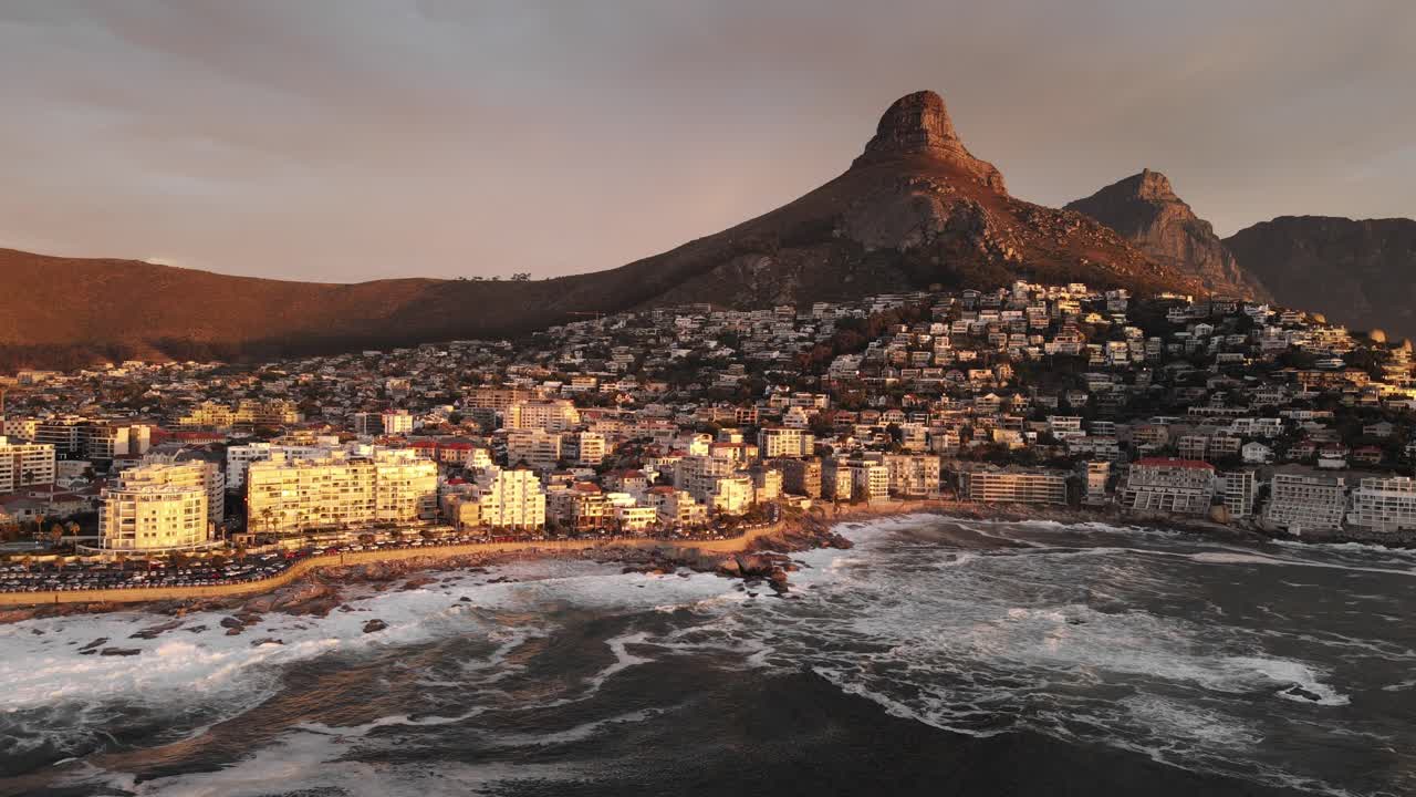 Aerial View of Cape Town at Sunset