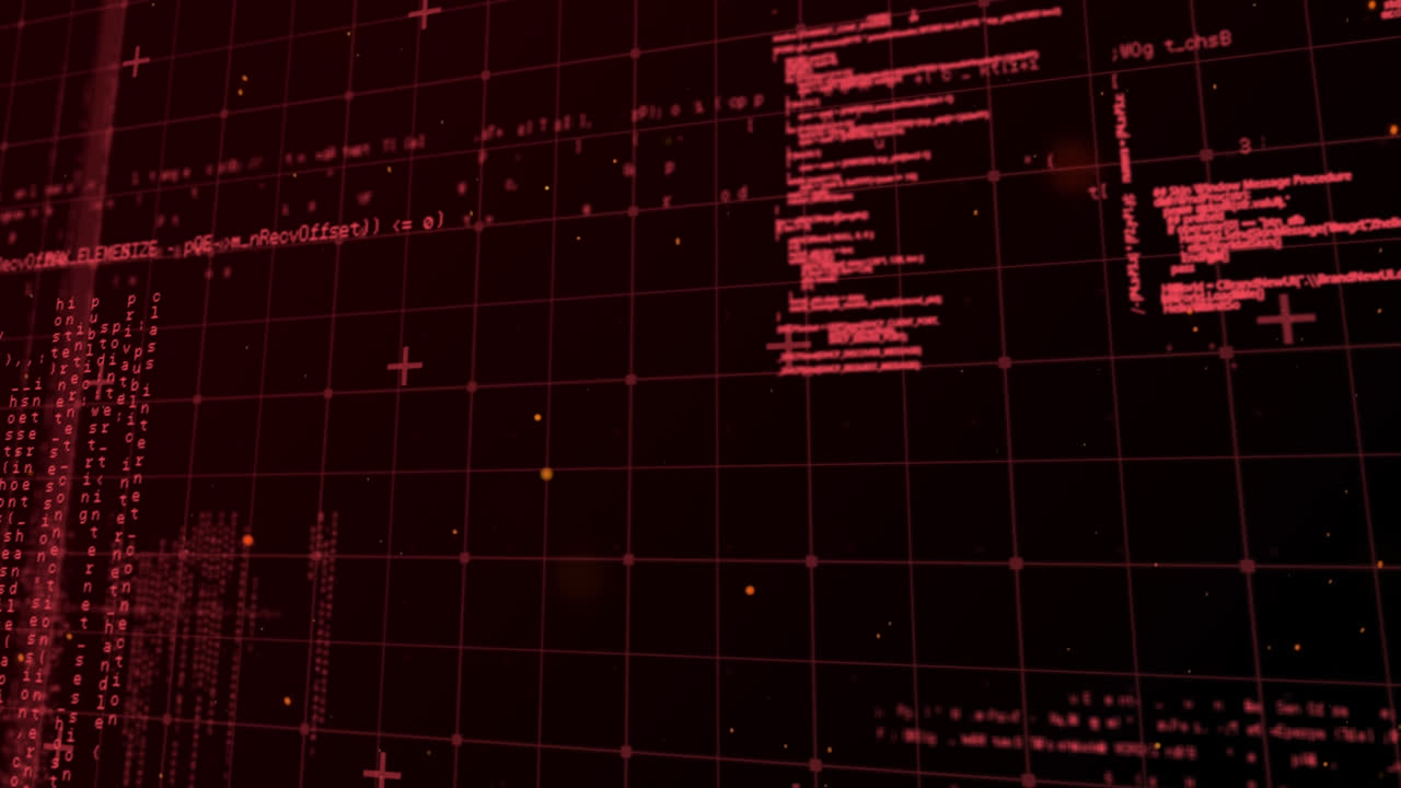 Animation of explosion over data processing on black background