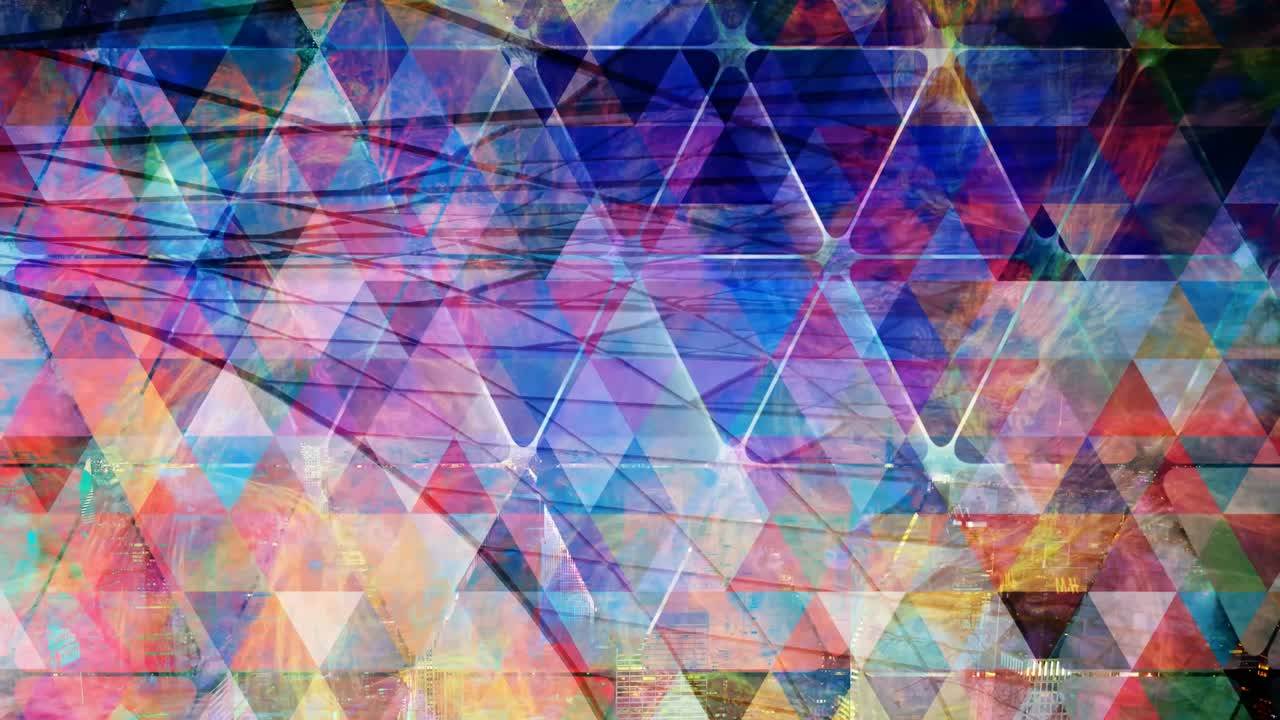 patrón de triángulo azul y rojo pastel en textura giratoria sucia - animación de fondo de movimiento de bucle sin costuras de 4k