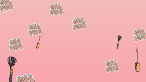 animation of powder brush on pink background