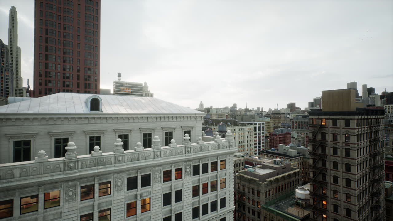 도시 의 평평 한 지붕 에 있는 불연소 굴 ⁇