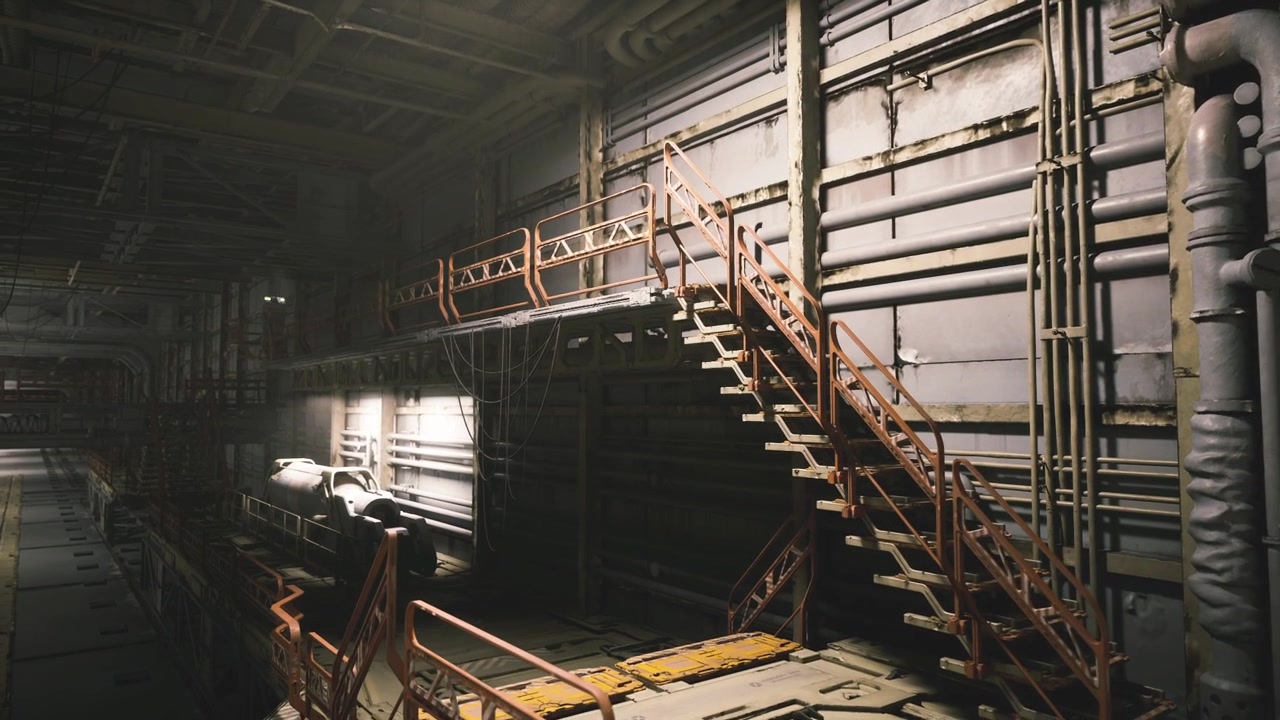 Miękkie oświetlenie w połączeniu z cieniami tworzy nostalgiczną estetykę industrialną.