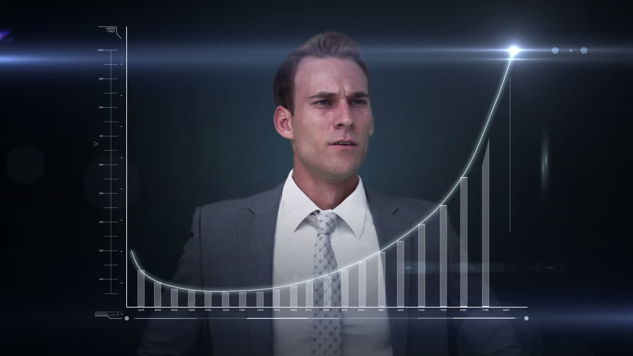 бизнесмен, использующий цифровой интерфейс