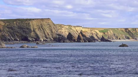 Dramatic Irish seascape beautiful spring light copper Coast Waterford