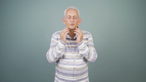 Man-with-wrinkles-and-problems-on-his-skin-is-unhappy.