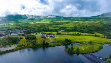 aerial footage beautiful nature norway.