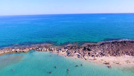 ayia napa ayia thekla sunny cyprus church on beach with crystal turquoise sea water