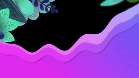 animation of leaves on black and purple background