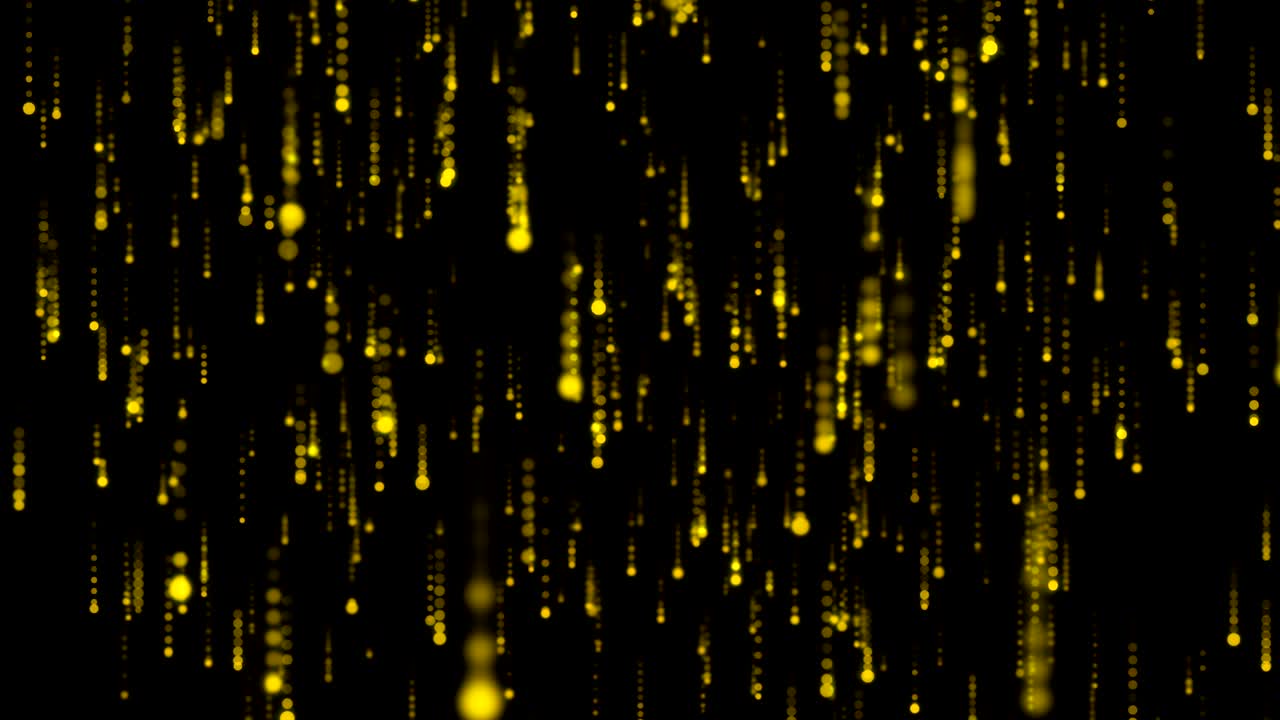추상적인 움직임 배경, 반이는 금 입자, 별, 불꽃, 파동, 움직임의 루프