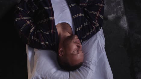man sleeping on the floor