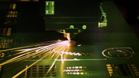 cnc laser cutting of metal, modern industrial technology.