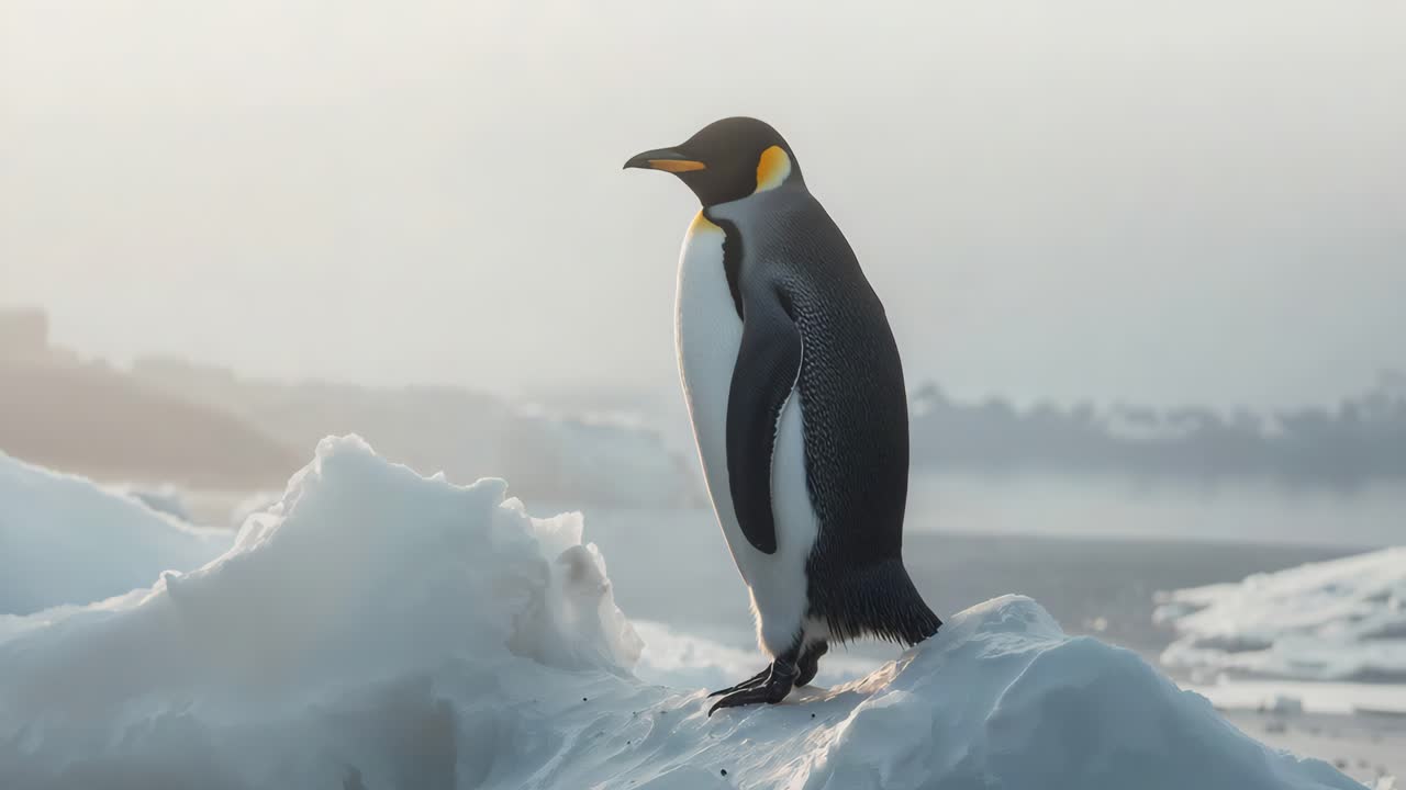 Emperor Penguin on Iceberg in Antarctica