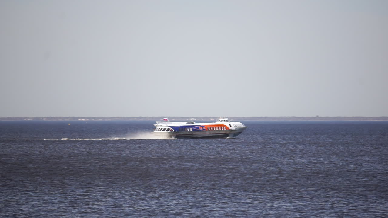 Hydrofoil Boat on Open Water