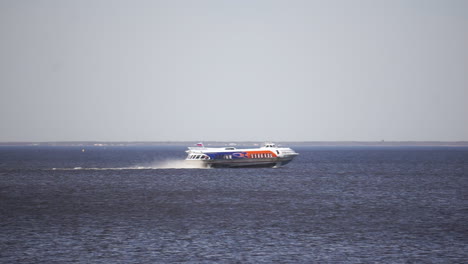 hydrofoil boat on open water