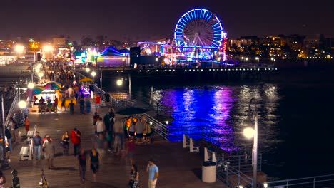 santa monica pier at night