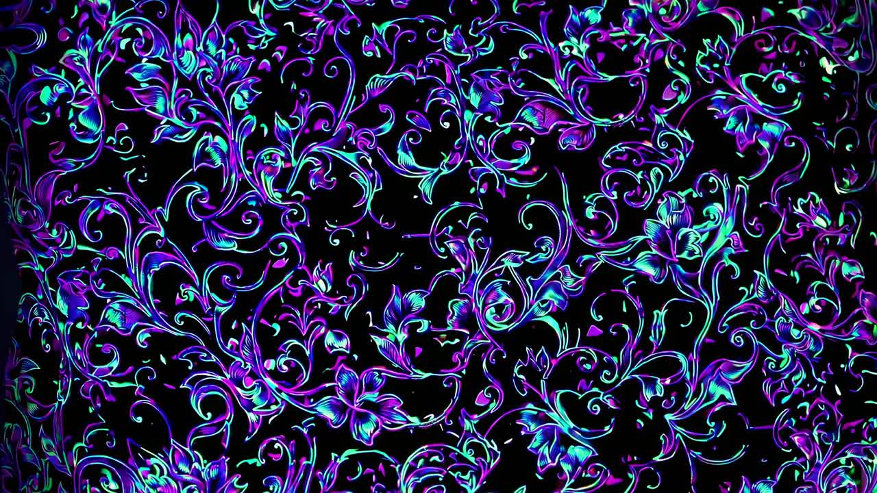 Glowing Floral Pattern on Dark Fabric