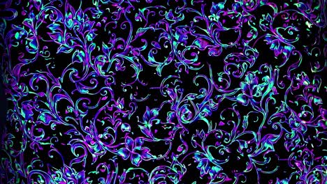 glowing floral pattern on dark fabric