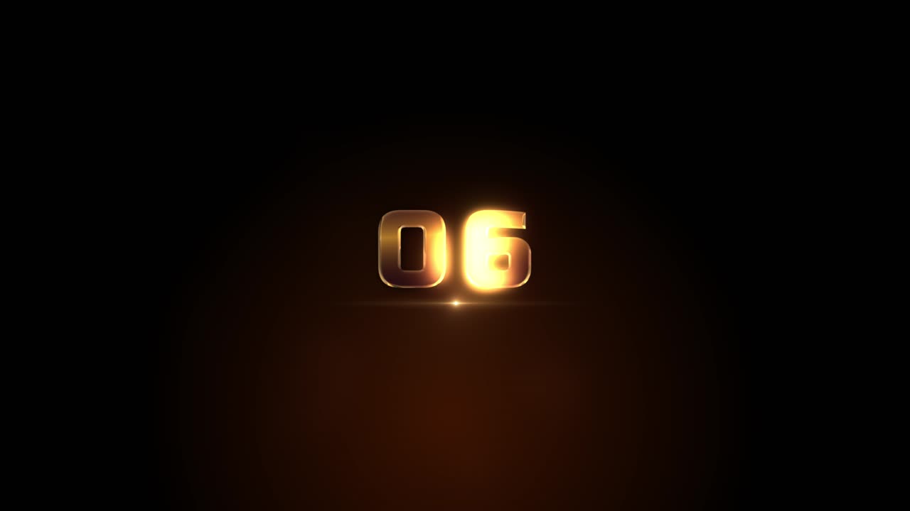 Countdown gold glittering numbers for festive new year timer 4k animation golden glitter numbers