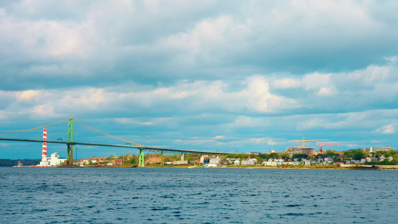Boat tour exploring Halifax Downtown in Nova Scotia, Canada. Sightseeing of Halifax.