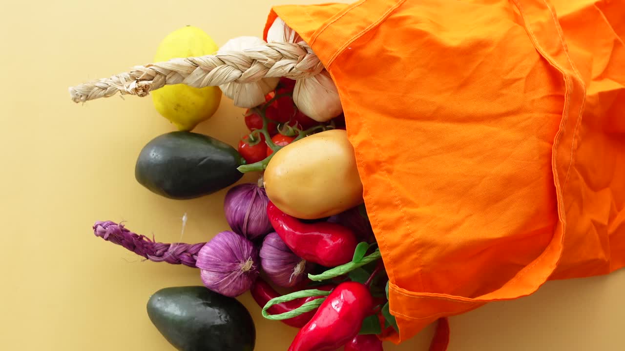 A Reusable Shopping Bag Overflowing with Fresh Fruits and Vegetables