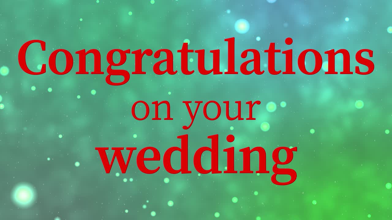 Congratulations on your wedding message text animation motion graphics