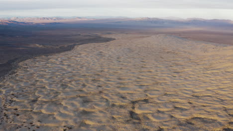 vasta explanada de arena en el desierto de mojave con dunas de arena de diferentes tamaños