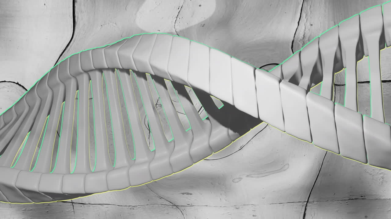 회색 배경 위에 dna 줄무의 애니메이션