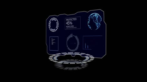 visualización de protección de datos con pantalla negra