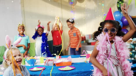 animation of children dancing and having fun at party