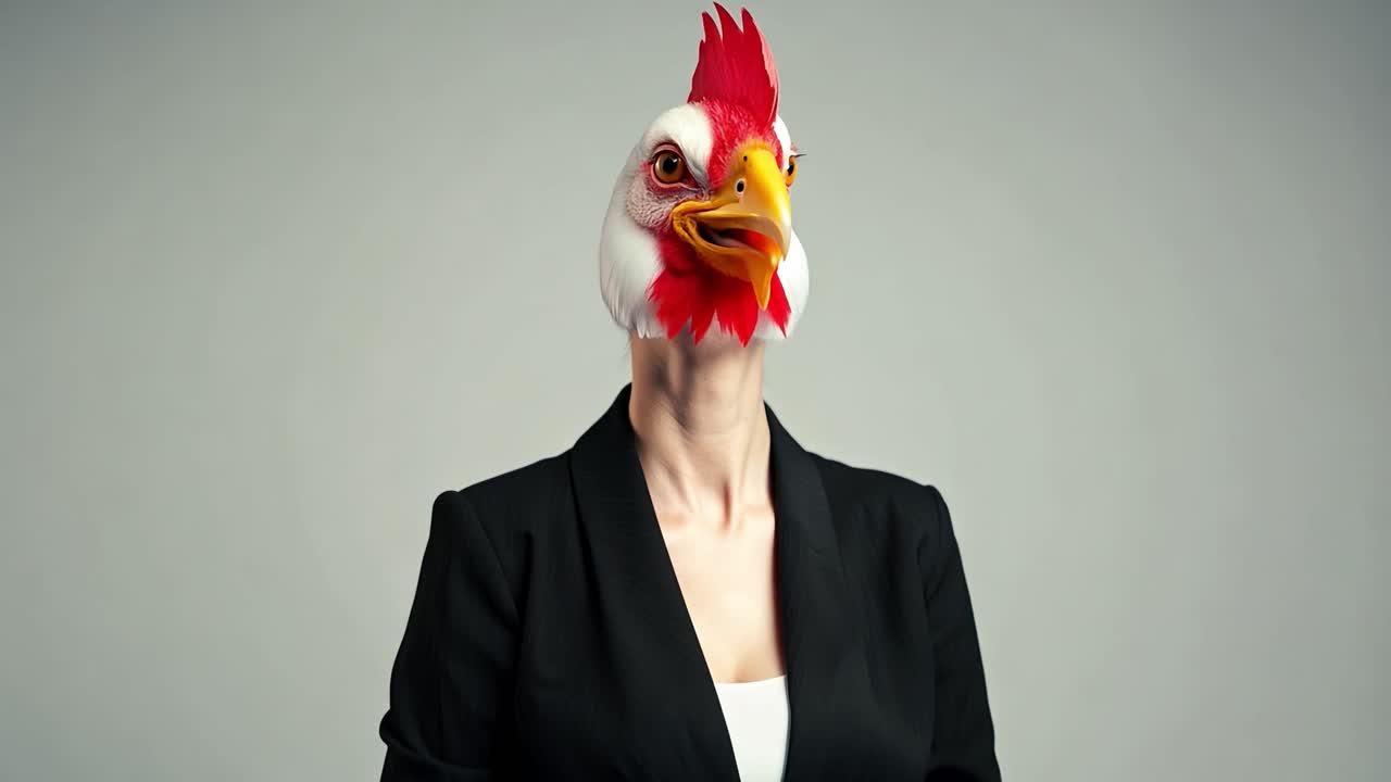 슈트를 입은  머리가 있는 여자