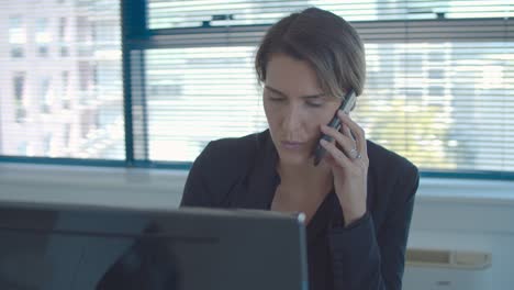 Confident-businesswoman-talking-to-partner-on-phone