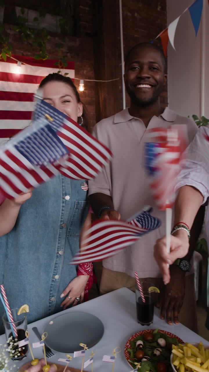 Friends Celebrating a Patriotic Event