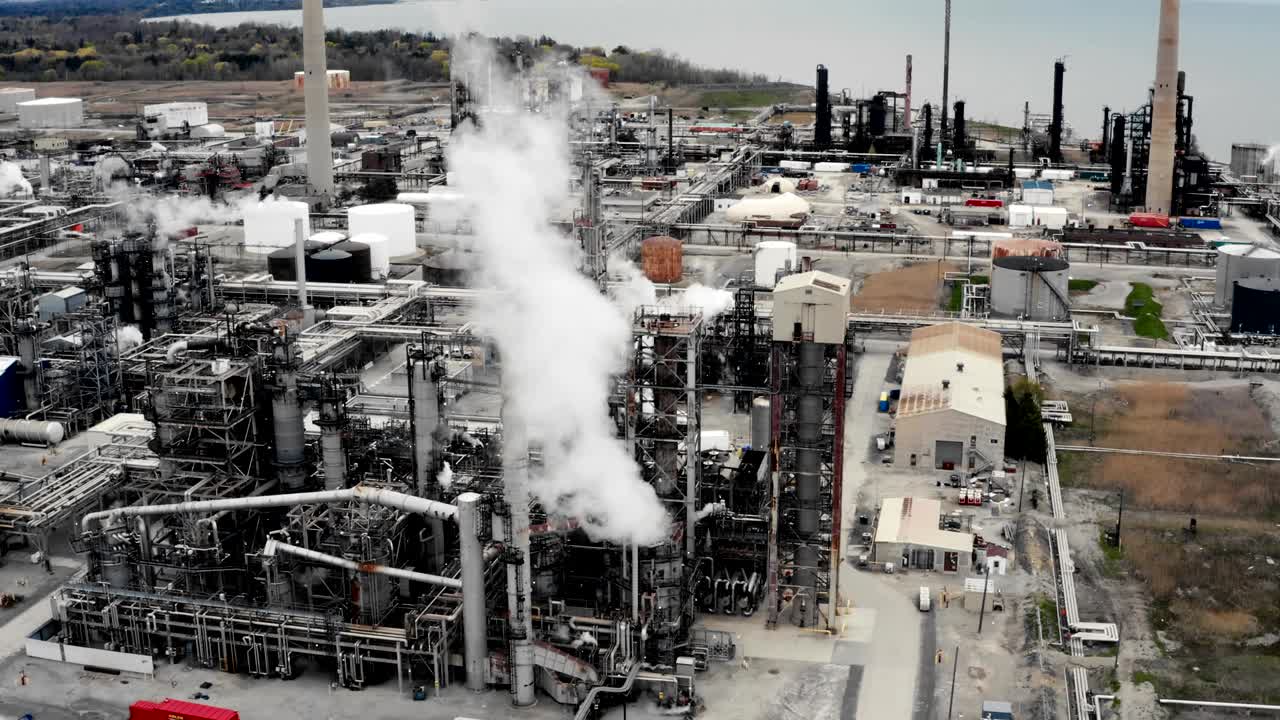 석유, 석유, 가스 정유소의 촬영을 설정합니다.