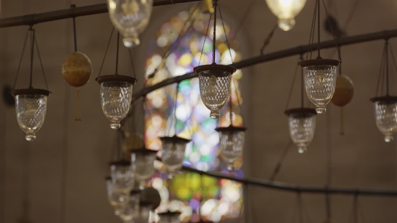 Chandeliers of the Suleymaniye Mosque in Istanbul
