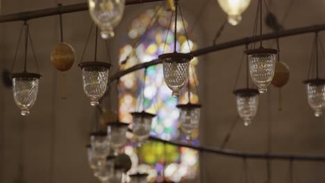 chandeliers of the suleymaniye mosque in istanbul