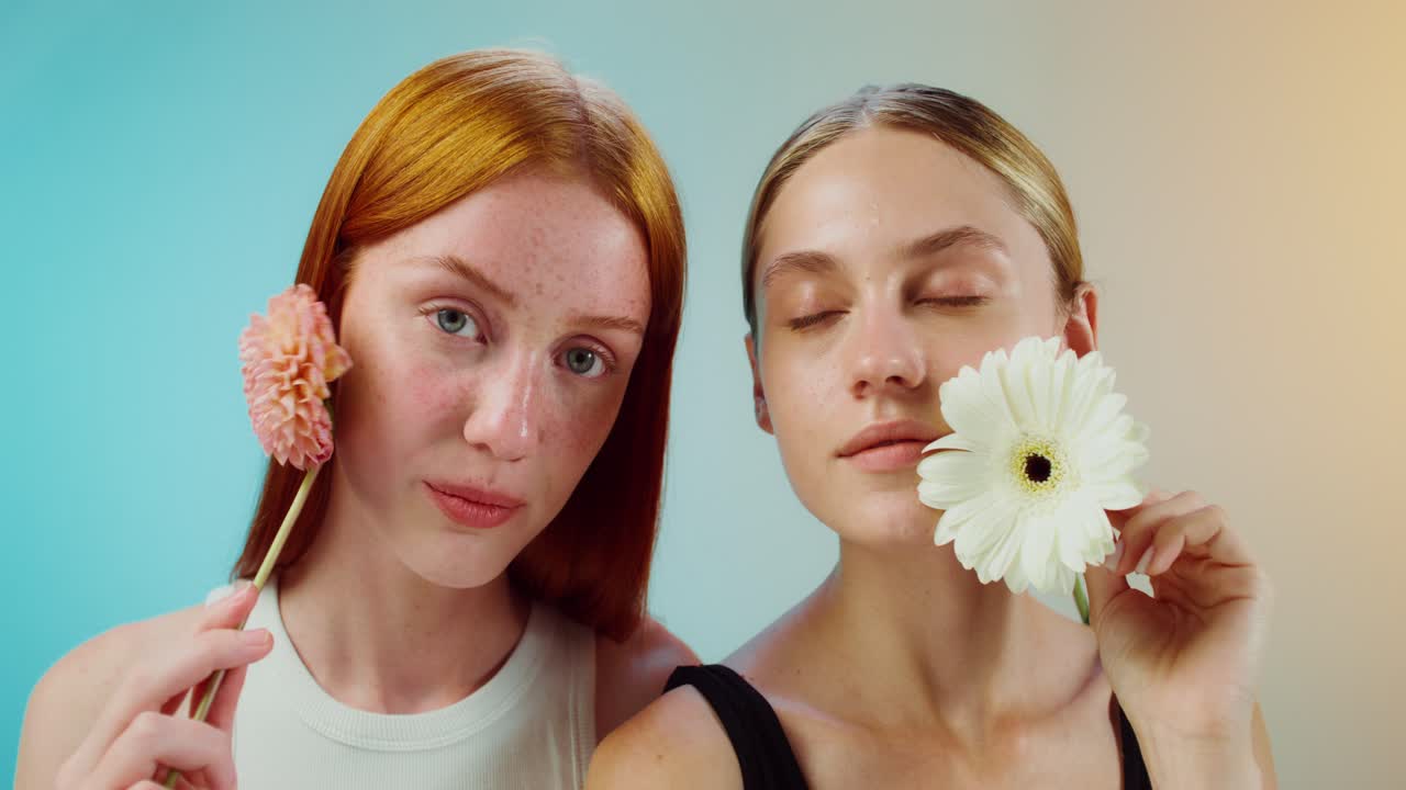 Two Women with Flowers