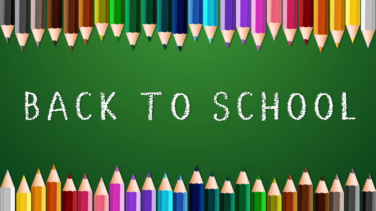 lápices de colores que forman el texto "de vuelta a la escuela"