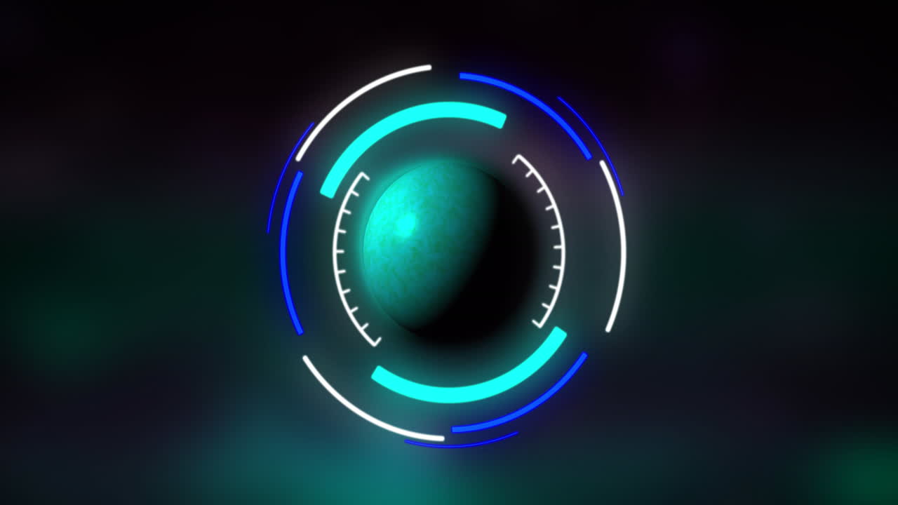 animación de escaneo de alcance y procesamiento de datos en todo el mundo