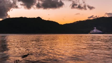 timelapse of yacht on anchor with movement from slider in tonga
