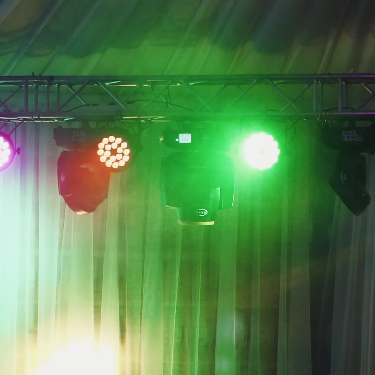 Stage lights with smoke on concert