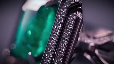 emerald and diamond jewelry closeup