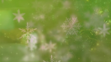 animation of snow falling on green background