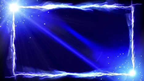 a lightning frame of light in dark blue background