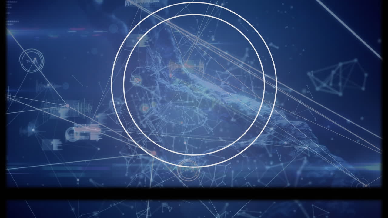 Animation of network of connections over data processing