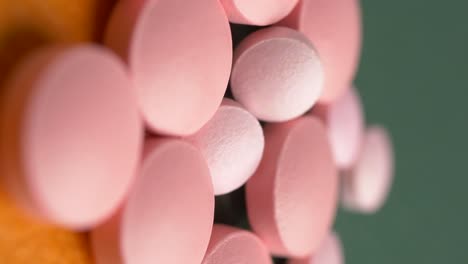 close-up of pink pills