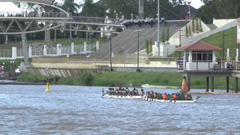 traditional long boat race held at kuching water front every year