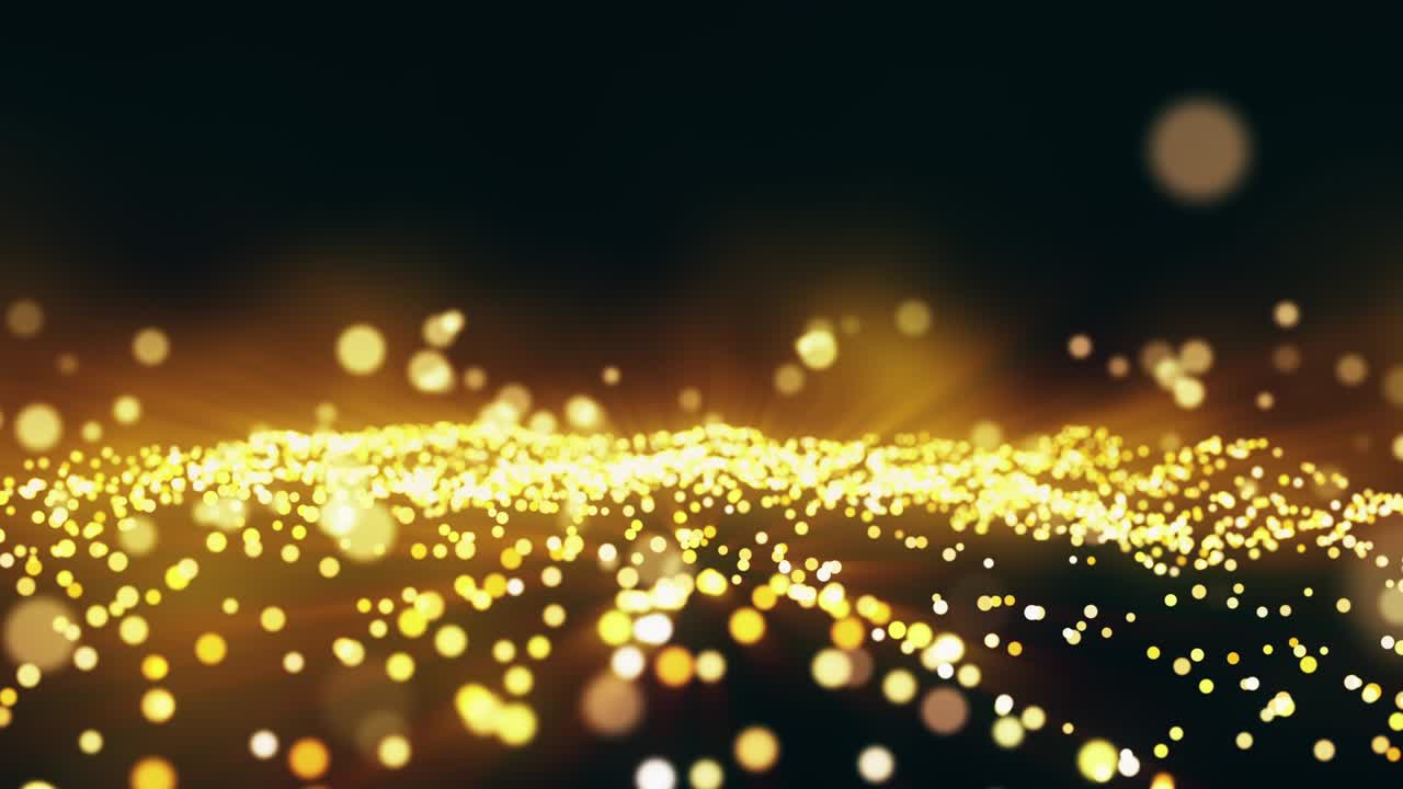 빛나는 금 입자와 함께 추상적인 축제 모션 배경 완벽한 루프