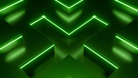 luces de neón verdes fondo geométrico abstracto