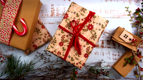 christmas gift exchange: hands exchanging presents