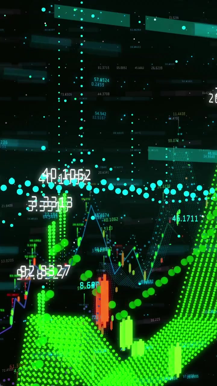 Animation of financial data processing over world map